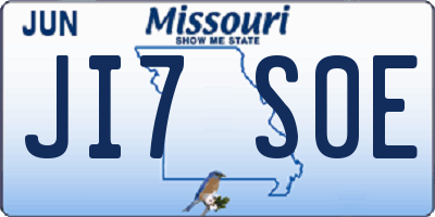 MO license plate JI7S0E