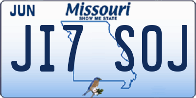 MO license plate JI7S0J