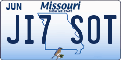 MO license plate JI7S0T