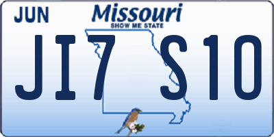 MO license plate JI7S1O
