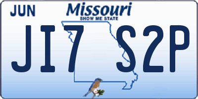 MO license plate JI7S2P