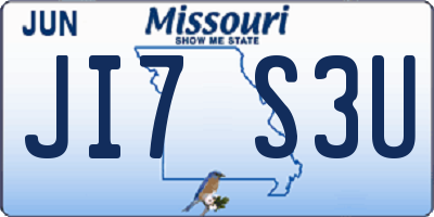 MO license plate JI7S3U