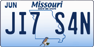 MO license plate JI7S4N