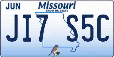 MO license plate JI7S5C