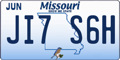 MO license plate JI7S6H