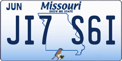 MO license plate JI7S6I