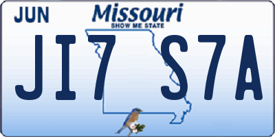 MO license plate JI7S7A