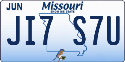 MO license plate JI7S7U