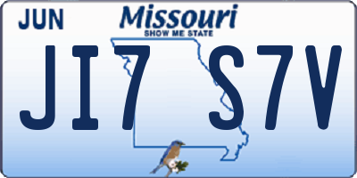 MO license plate JI7S7V