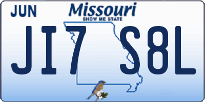 MO license plate JI7S8L