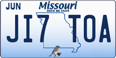 MO license plate JI7T0A