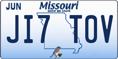MO license plate JI7T0V