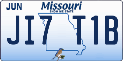 MO license plate JI7T1B