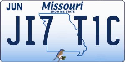 MO license plate JI7T1C