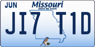MO license plate JI7T1D
