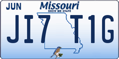 MO license plate JI7T1G