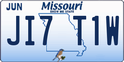 MO license plate JI7T1W