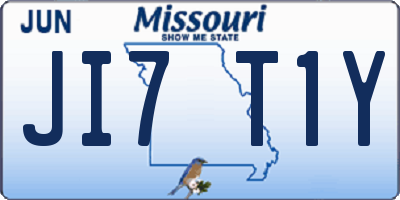 MO license plate JI7T1Y