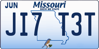 MO license plate JI7T3T