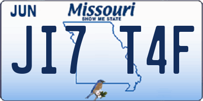 MO license plate JI7T4F