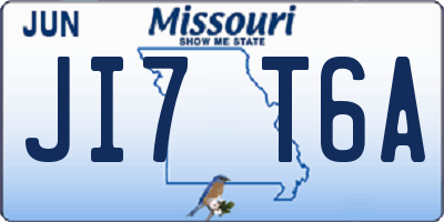 MO license plate JI7T6A