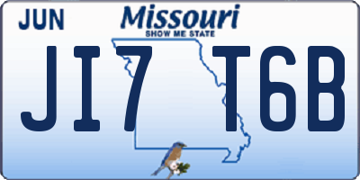 MO license plate JI7T6B