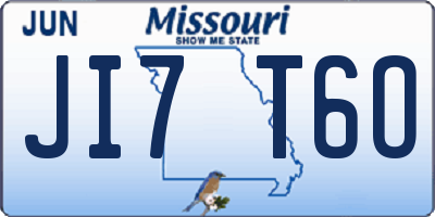 MO license plate JI7T6O