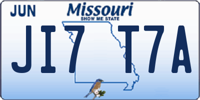 MO license plate JI7T7A