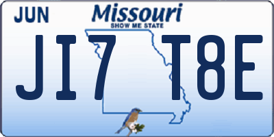 MO license plate JI7T8E