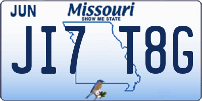 MO license plate JI7T8G