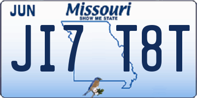 MO license plate JI7T8T