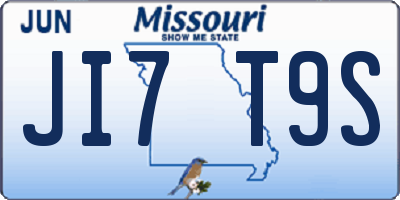 MO license plate JI7T9S