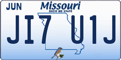 MO license plate JI7U1J