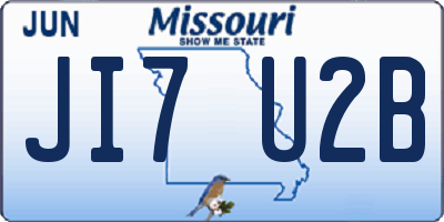 MO license plate JI7U2B