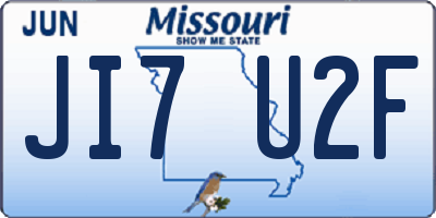 MO license plate JI7U2F