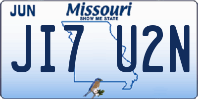 MO license plate JI7U2N