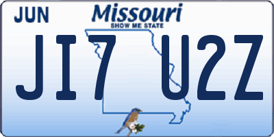 MO license plate JI7U2Z