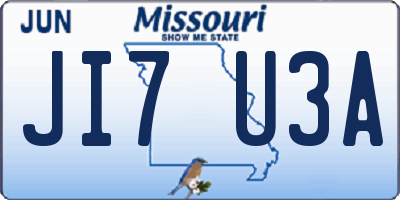 MO license plate JI7U3A