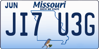 MO license plate JI7U3G