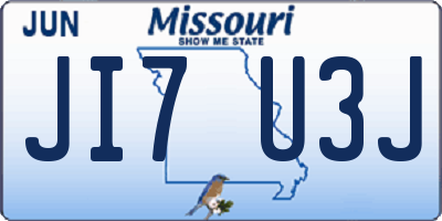 MO license plate JI7U3J