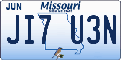 MO license plate JI7U3N