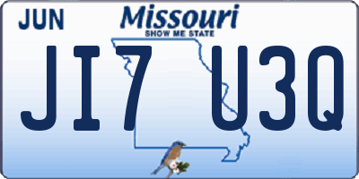 MO license plate JI7U3Q