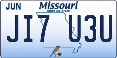 MO license plate JI7U3U