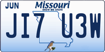 MO license plate JI7U3W
