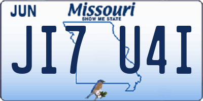 MO license plate JI7U4I
