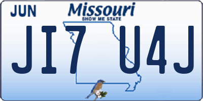 MO license plate JI7U4J