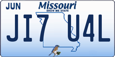 MO license plate JI7U4L