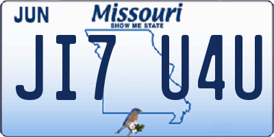 MO license plate JI7U4U