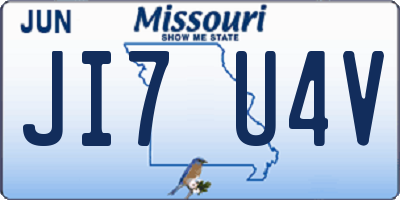 MO license plate JI7U4V