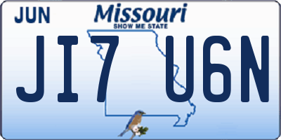 MO license plate JI7U6N